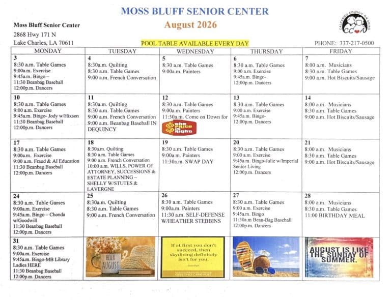 Bluff Events Calendar